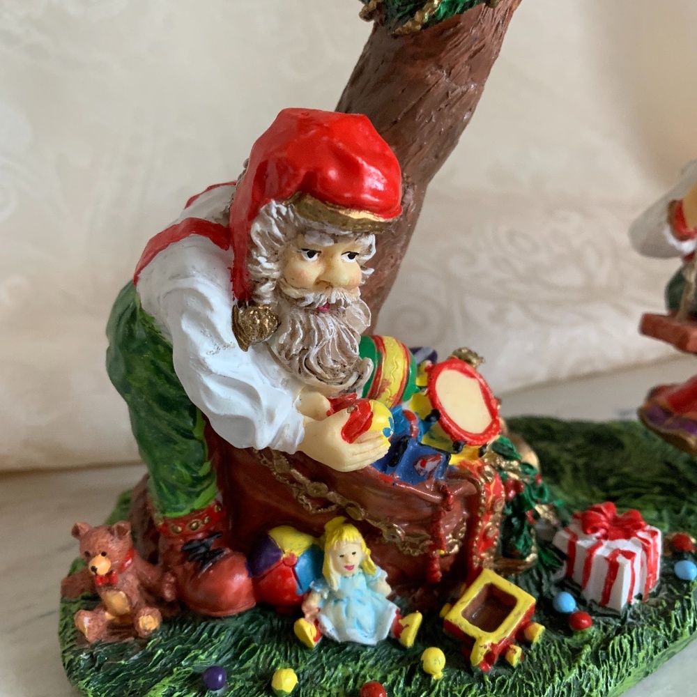 Cedar Creek Santa Mr. and Mrs. Claus Swinging Christmas Figurine Elves Toys - Picture 6 of 6
